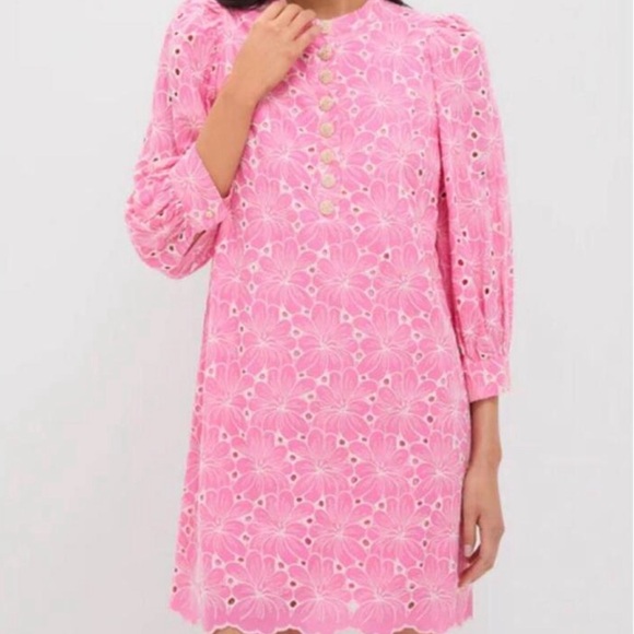 Tuckernuck Pomander Place Pink Floral Eyelet Samantha Dress - Picture 2 of 6